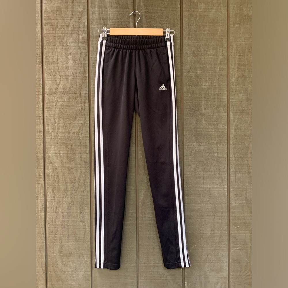 adidas Black Track Pants with White Stripes